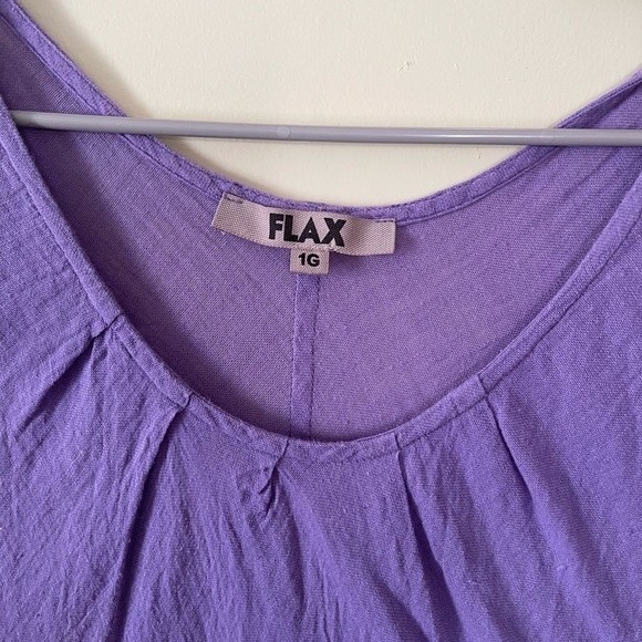 Flax Relaxed Fit Lavender Purple Linen and Cotton Blend Tank Top - Picture 8 of 11